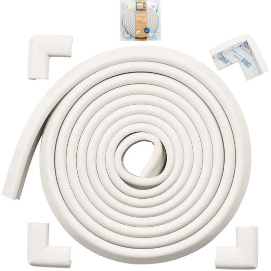 Roving Cove Edge and Corner Protector for Baby Proofing. Soft NBR Rubber Foam. Furniture and Fireplace Safety Corner Edge Bumper Guard, 3M Adhesive. Protect you and your loved ones from dangerous sharp edge and corners of fireplace, hearths, tables, desks, shelves, bed frames, and other furniture in your home.