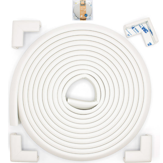 Roving Cove Edge and Corner Protector for Baby Proofing. Soft NBR Rubber Foam. Furniture and Fireplace Safety Corner Edge Bumper Guard, 3M Adhesive. Protect you and your loved ones from dangerous sharp edge and corners of fireplace, hearths, tables, desks, shelves, bed frames, and other furniture in your home.