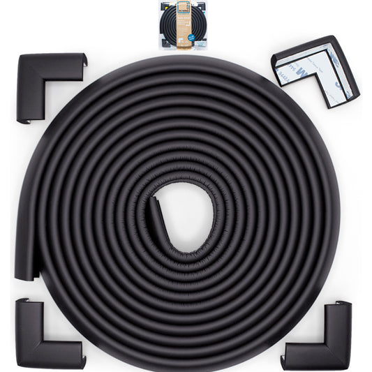 Roving Cove Edge and Corner Protector for Baby Proofing. Soft NBR Rubber Foam. Furniture and Fireplace Safety Corner Edge Bumper Guard, 3M Adhesive. Protect you and your loved ones from dangerous sharp edge and corners of fireplace, hearths, tables, desks, shelves, bed frames, and other furniture in your home.