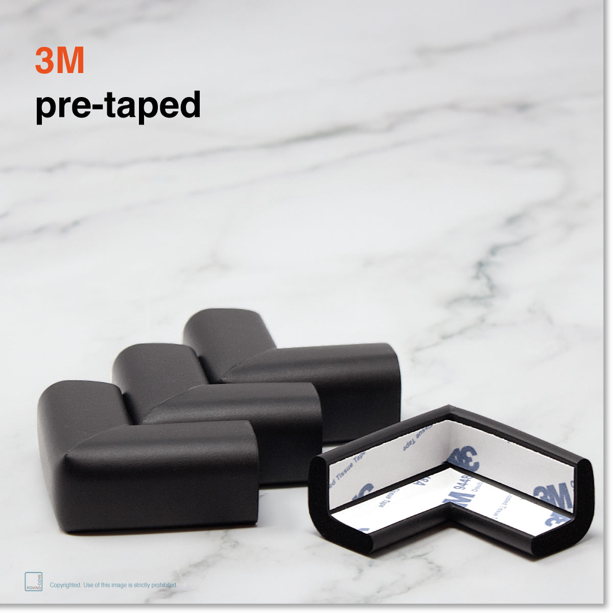 Roving Cove Corner Protector for Baby Proofing. Soft NBR Rubber Foam. Furniture and Fireplace Safety Corner Bumper Guard, 3M Adhesive Pre-taped. Protect you and your loved ones from dangerous sharp edge and corners of fireplace, hearths, tables, desks, shelves, bed frames, and other furniture in your home.