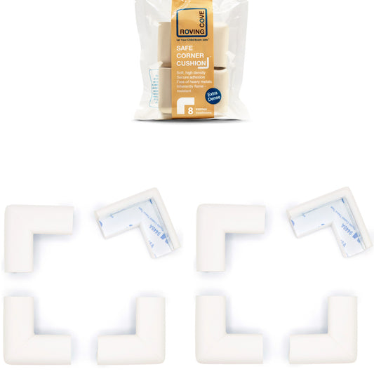 Roving Cove Corner Protector for Baby Proofing. Soft NBR Rubber Foam. Furniture and Fireplace Safety Corner Bumper Guard, 3M Adhesive Pre-taped. Protect you and your loved ones from dangerous sharp edge and corners of fireplace, hearths, tables, desks, shelves, bed frames, and other furniture in your home.