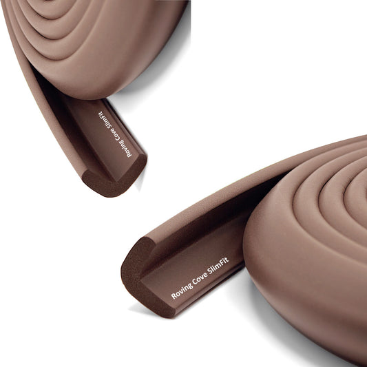 Roving Cove Edge and Corner Protector for Baby Proofing. Soft NBR Rubber Foam. Furniture and Fireplace Safety Corner Edge Bumper Guard, 3M Adhesive. Protect you and your loved ones from dangerous sharp edge and corners of fireplace, hearths, tables, desks, shelves, bed frames, and other furniture in your home.
