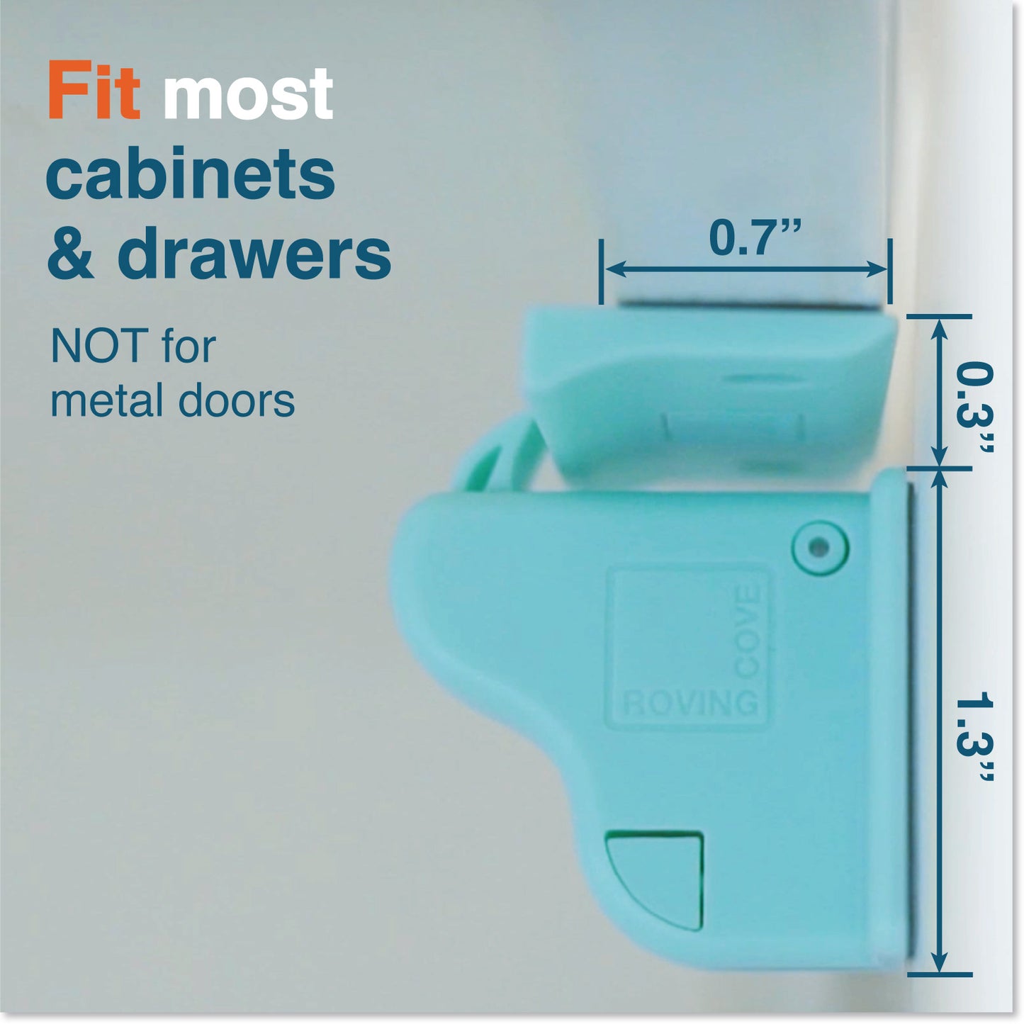 Roving Cove Magnetic Cabinet Drawer Locks with Ring Key for Baby Proofing and Child Safety. 3M Adhesive, no drilling or template. Concealed in cabinets, drawers and cupboards. Keep babies and pets safe from dangerous items in your kitchen and bathroom.