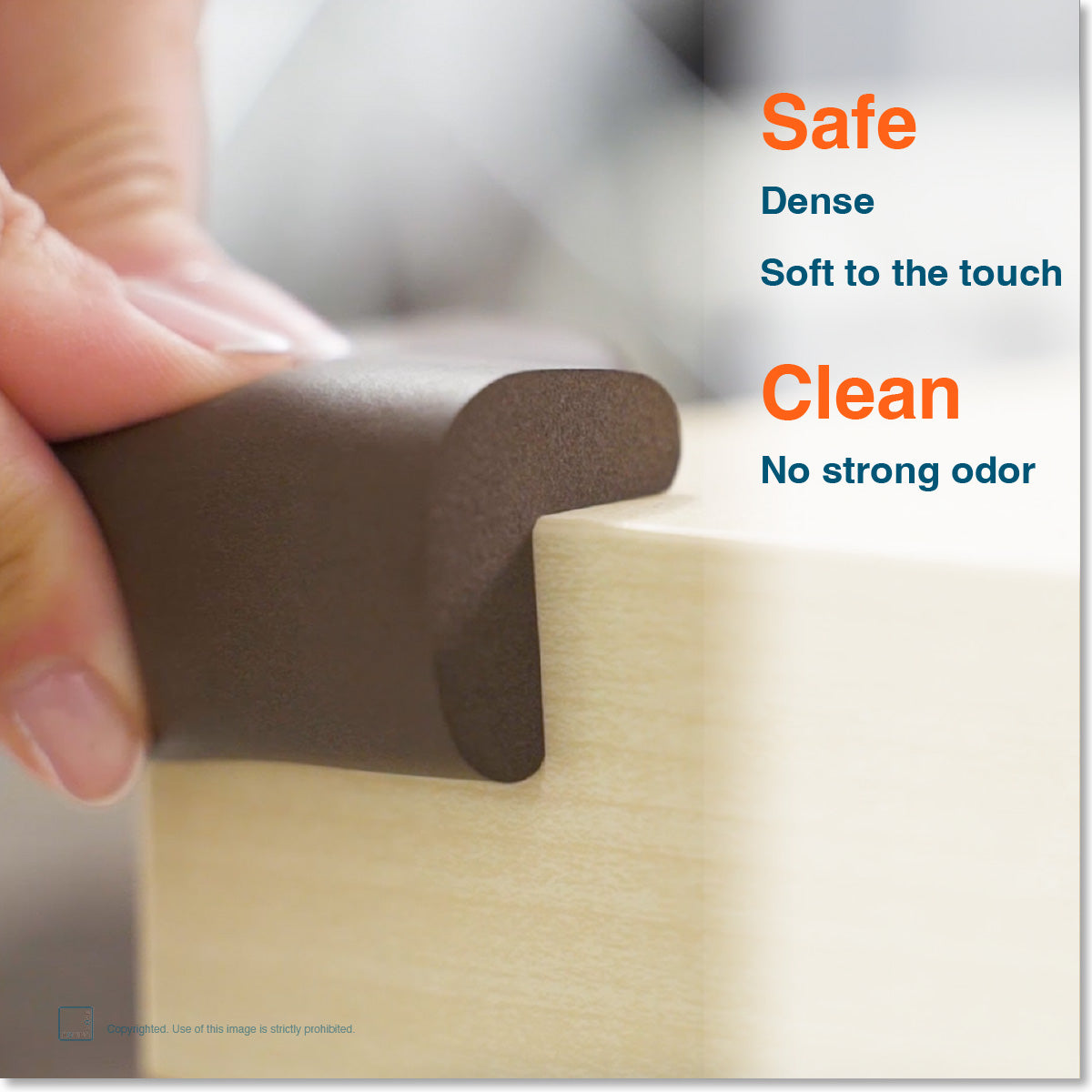 Roving Cove Corner Protector for Baby Proofing. Soft NBR Rubber Foam. Furniture and Fireplace Safety Corner Bumper Guard, 3M Adhesive Pre-taped. Protect you and your loved ones from dangerous sharp edge and corners of fireplace, hearths, tables, desks, shelves, bed frames, and other furniture in your home.