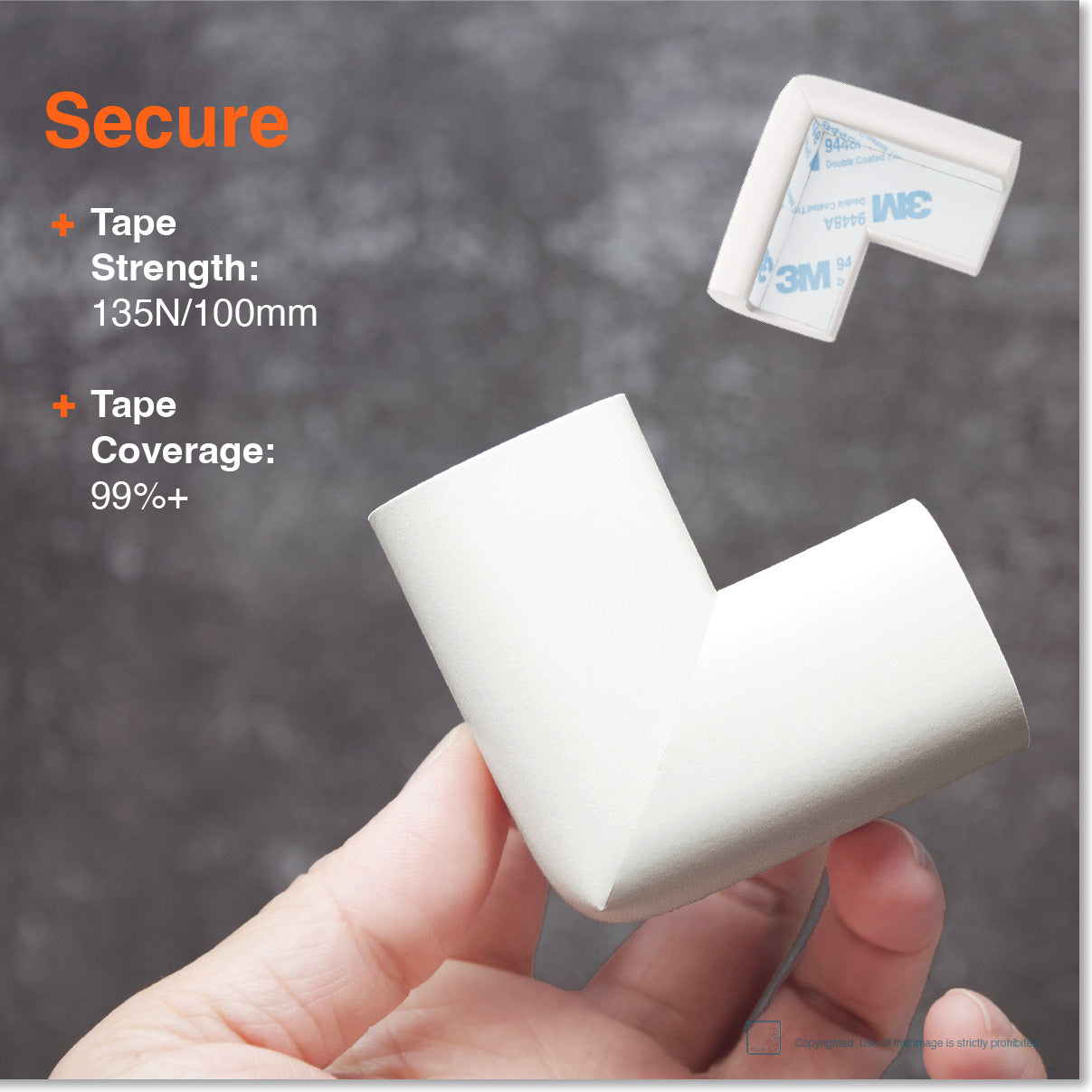 Roving Cove SlimFit Edge and Corner Protectors for Baby Proofing, Small  15ft Edge + 4 Corners, Oyster White
