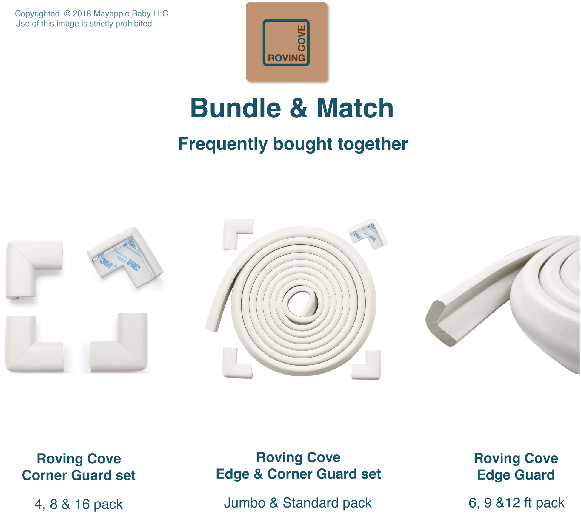 Roving Cove Edge and Corner Protector for Baby Proofing. Soft NBR Rubber Foam. Furniture and Fireplace Safety Corner Edge Bumper Guard, 3M Adhesive. Protect you and your loved ones from dangerous sharp edge and corners of fireplace, hearths, tables, desks, shelves, bed frames, and other furniture in your home.