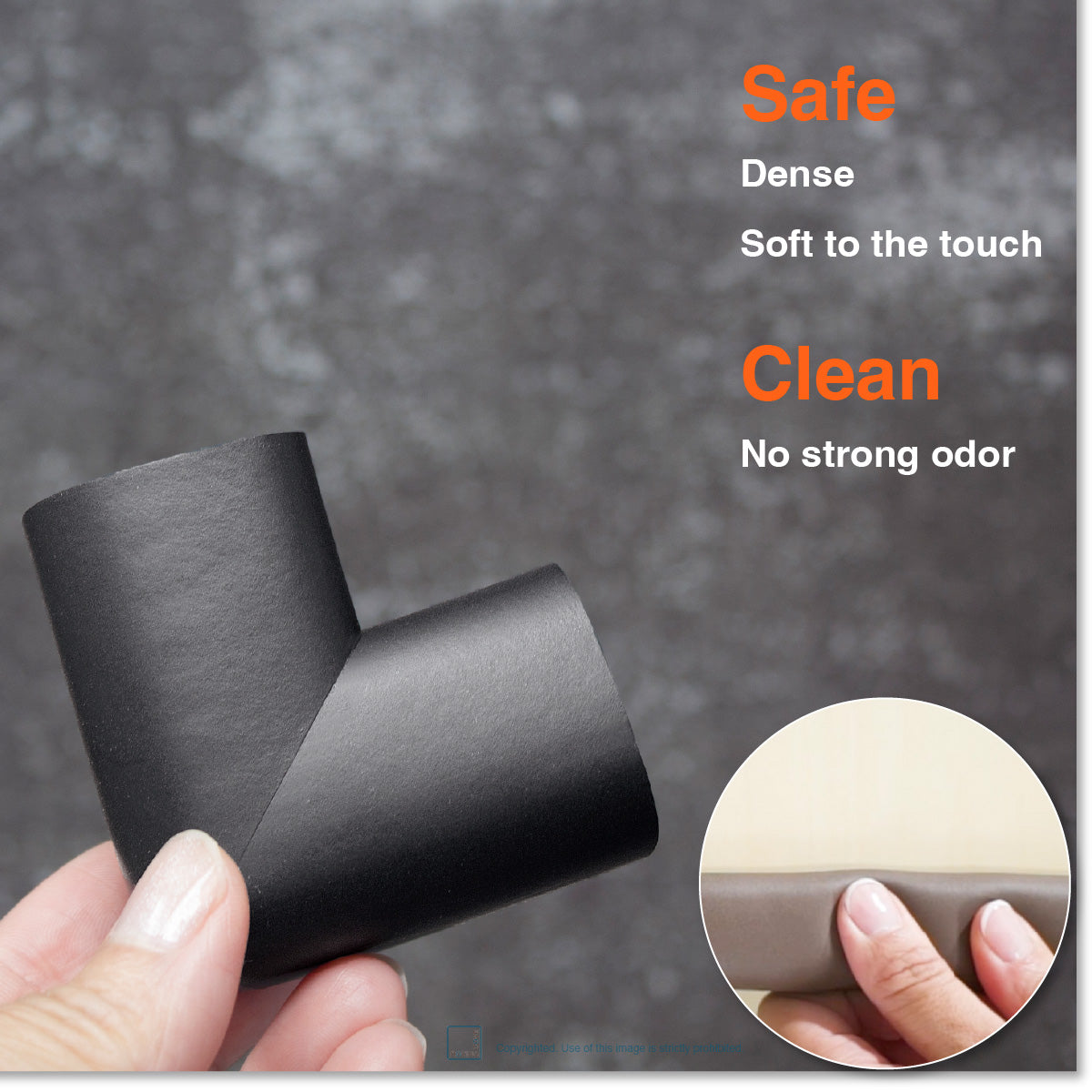 Roving Cove SlimFit Edge Protector for Baby Proofing, Small 15ft Edge Only,  Onyx Black