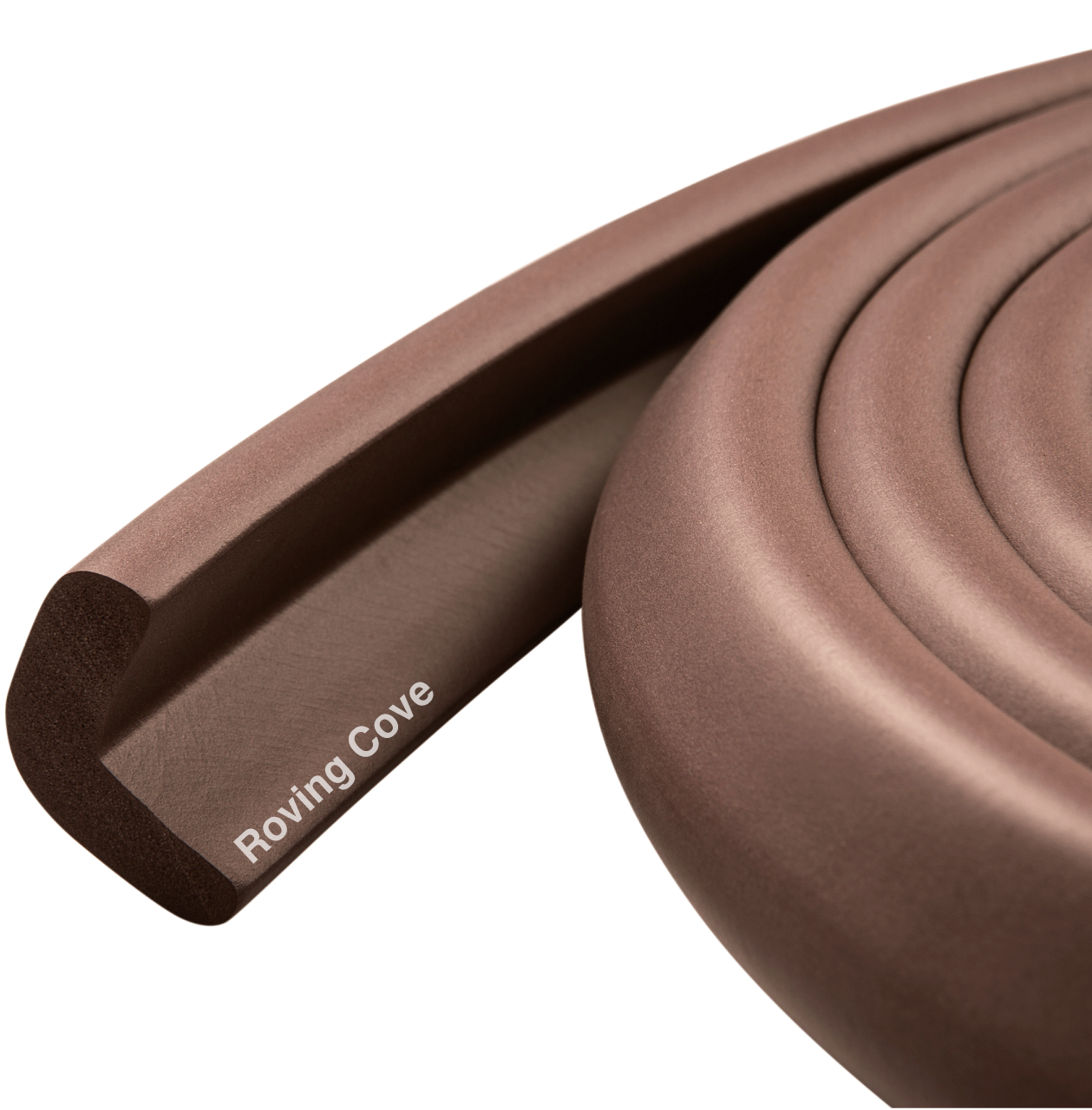 Roving Cove HeftyFit Edge and Corner Protectors for Baby Proofing, Large  15ft Edge + 4 Corners, Coffee Brown