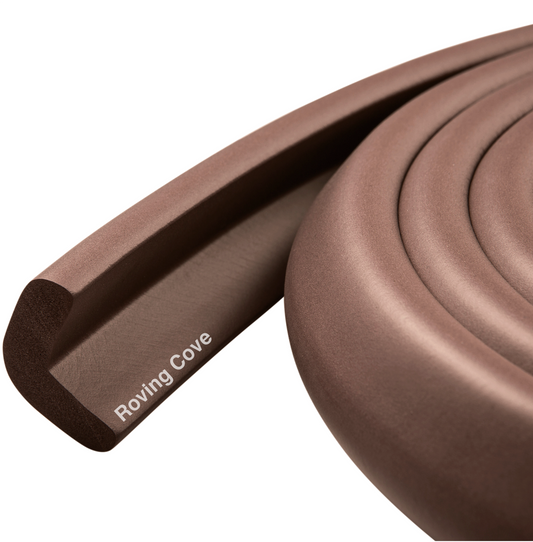 Roving Cove Edge and Corner Protector for Baby Proofing. Soft NBR Rubber Foam. Furniture and Fireplace Safety Corner Edge Bumper Guard, 3M Adhesive. Protect you and your loved ones from dangerous sharp edge and corners of fireplace, hearths, tables, desks, shelves, bed frames, and other furniture in your home.