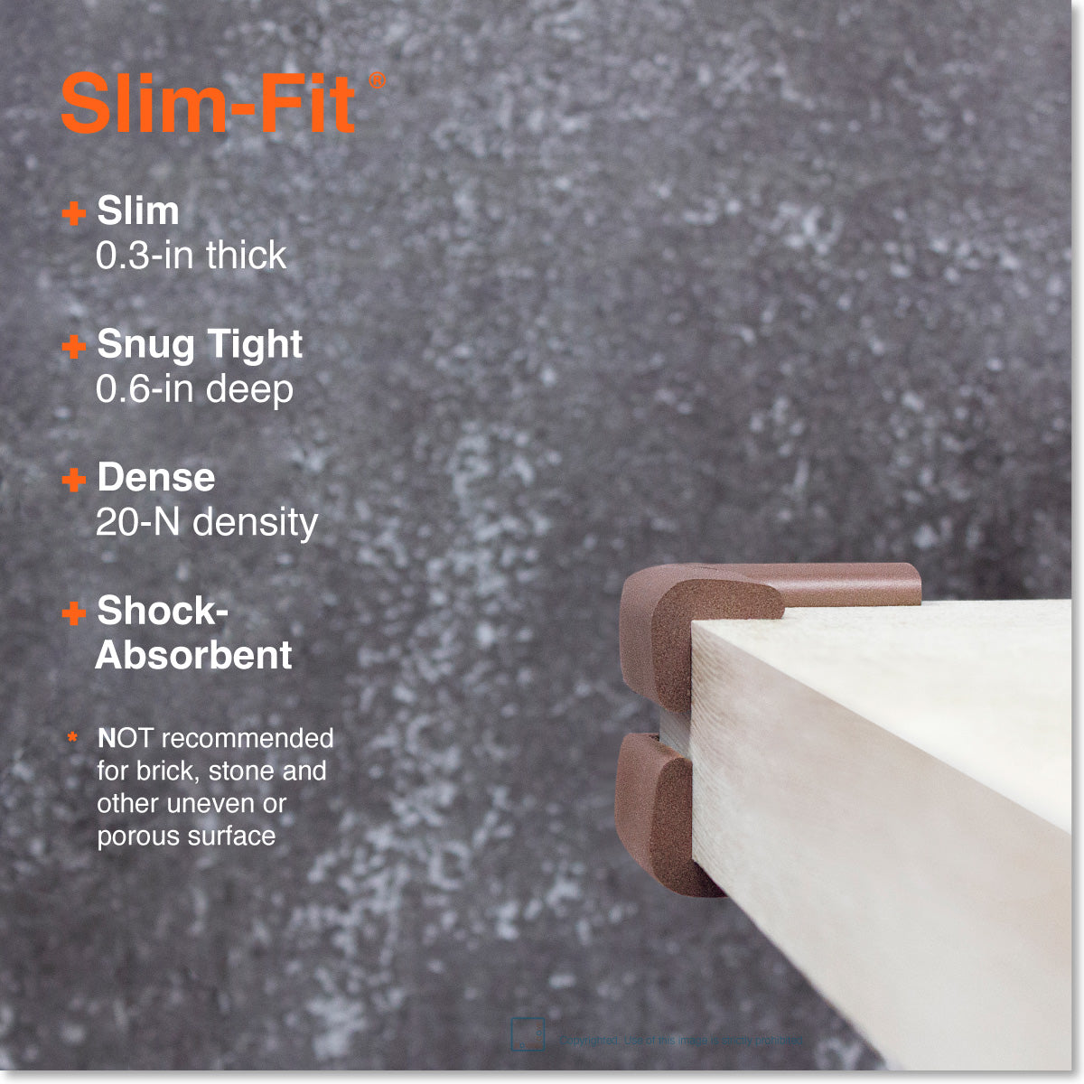 Roving Cove Corner Protector for Baby Proofing. Soft NBR Rubber Foam. Furniture and Fireplace Safety Corner Bumper Guard, 3M Adhesive Pre-taped. Protect you and your loved ones from dangerous sharp edge and corners of fireplace, hearths, tables, desks, shelves, bed frames, and other furniture in your home.