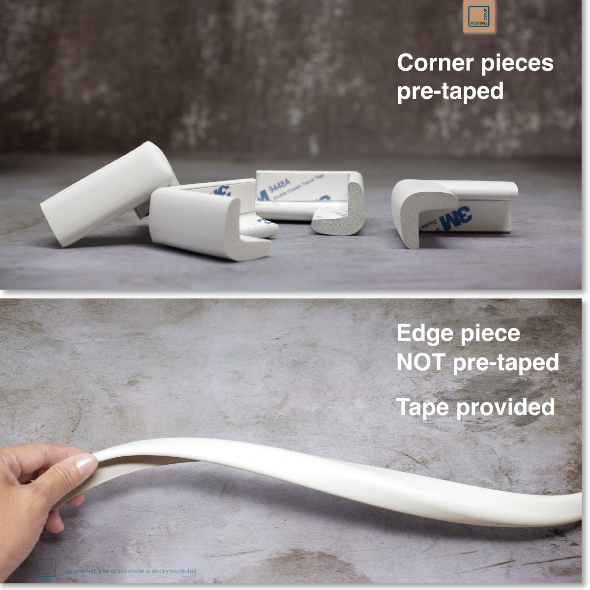 Table Corner Protectors for Baby Safety - Pre-Taped Sharp Corner