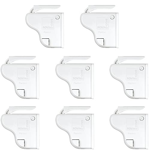    8LockMain-Roving-Cove-Magnetic-Cabinet-Drawer-Locks-Child-Safety-Kitchen-Bathroom-Baby-Proofing  Roving Cove Magnetic Cabinet Drawer Locks with Ring Key for Baby Proofing and Child Safety. 3M Adhesive, no drilling or template. Concealed in cabinets, drawers and cupboards. Keep babies and pets safe from dangerous items in your kitchen and bathroom. Universal Replacement Key. Starter Tape.