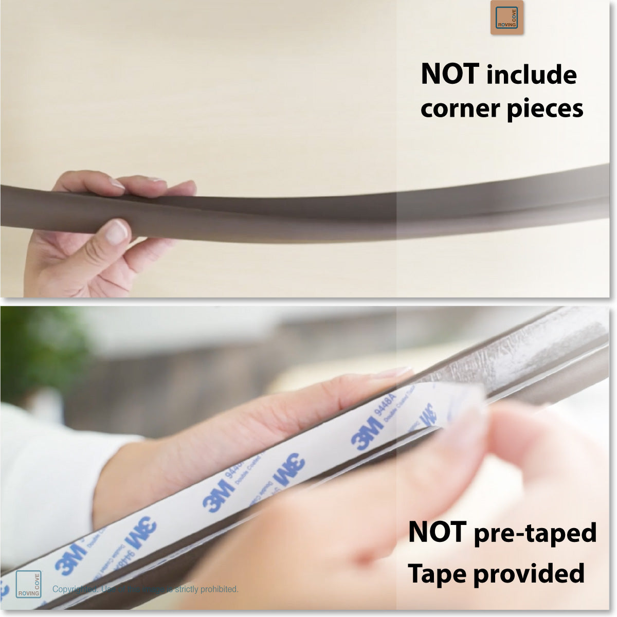 Roving Cove Edge and Corner Protector for Baby Proofing. Soft NBR Rubber Foam. Furniture and Fireplace Safety Corner Edge Bumper Guard, 3M Adhesive. Protect you and your loved ones from dangerous sharp edge and corners of fireplace, hearths, tables, desks, shelves, bed frames, and other furniture in your home.
